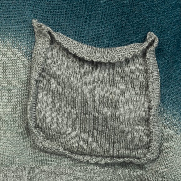 Christian Dior Teal Wool, Silk, & Cashmere-Blend Floral Cropped Sweater - Picture 6 of 10